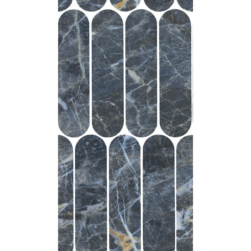 ITALGRANITI CHARM EXPERIENCE Mosaico Ovale Blu Saint Laurent  19,5x37 cm 9 mm Lapeado 