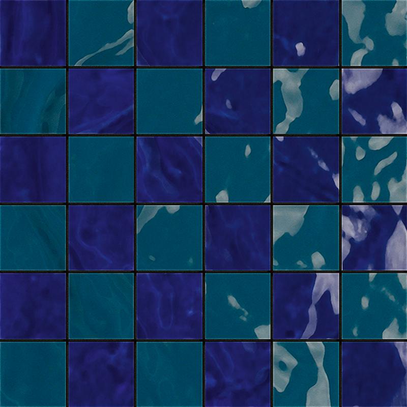 Cir TADELAKT Mosaico Fez Mix Blu/Verde  30x30 cm 9.5 mm Mate 